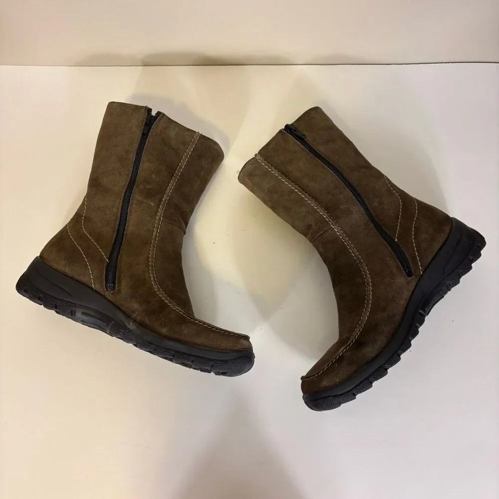 Rieker Brown Suede Fur Lined Mid Calf Winter Boots Women's 40 =‎ 8.5